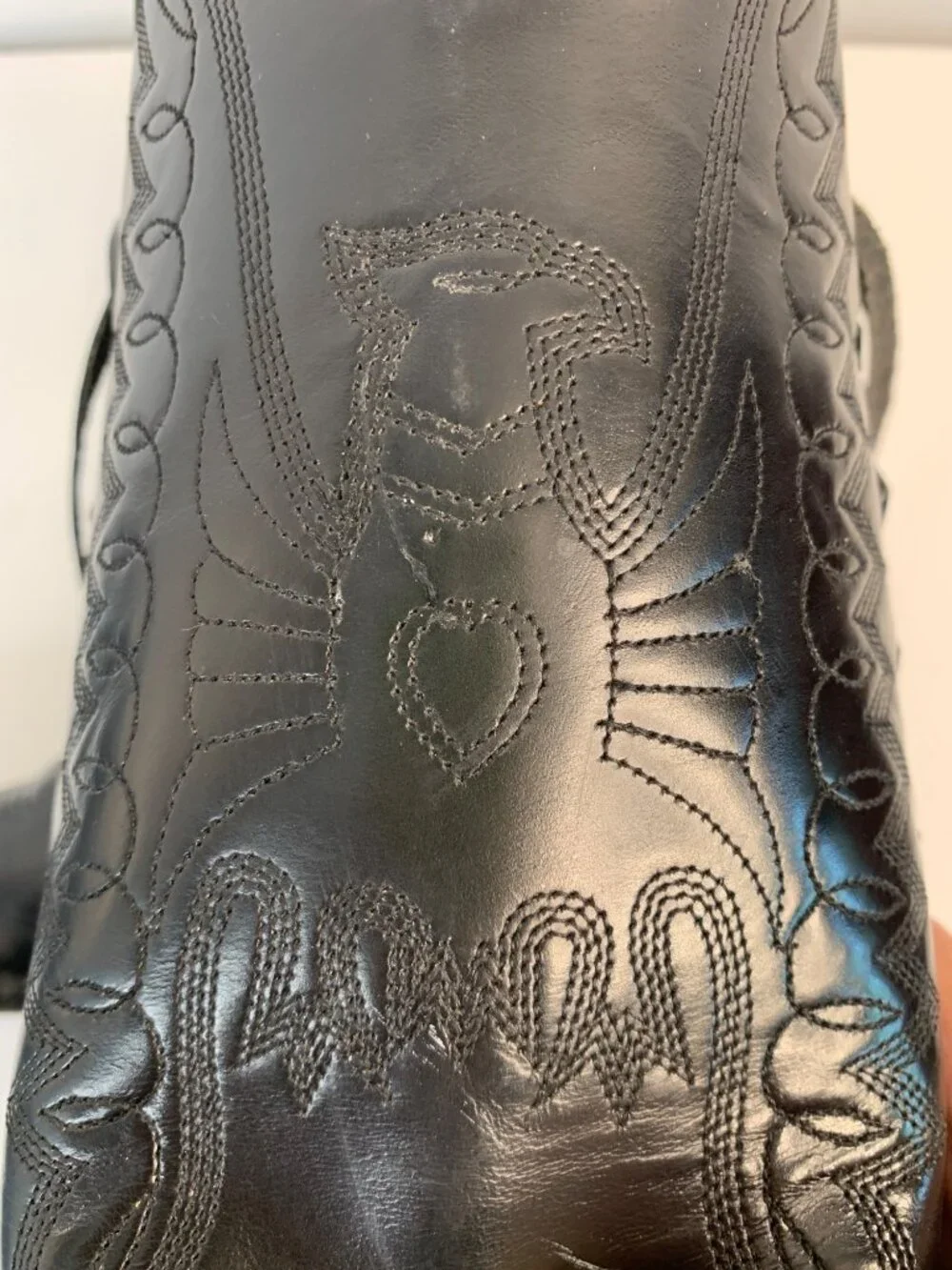 VTG Rebelde Mens Black Leather Western Cowboy Boots Size 27.5 Mexico